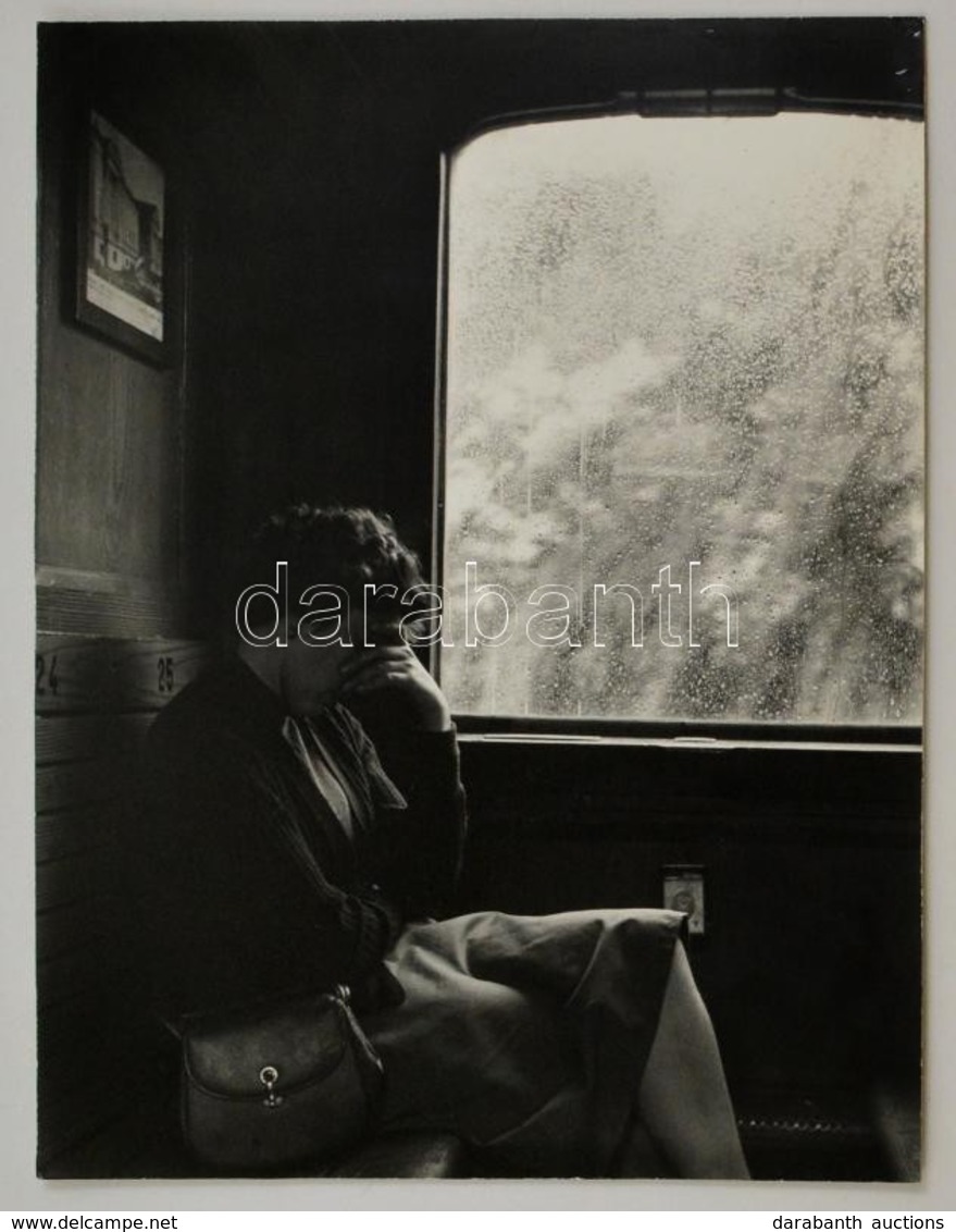 1955 Tomori Ede: Unalmas Utazás C. Jelzés Nélküli, Vintage Fotóművészeti Alkotása, Kasírozva, Feliratozva, 33x26,5 Cm - Autres & Non Classés
