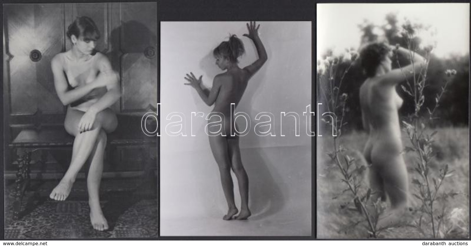 Cca 1985 Betti Tánca A Szélben, Szolidan Erotikus Felvételek, 5 Db Vintage Negatív, + 5 Db Vintage Fotó és/vagy Mai Nagy - Sonstige & Ohne Zuordnung