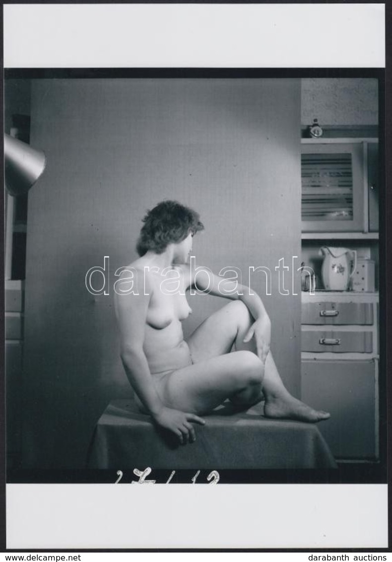 Cca 1975 Nyuszika A Kalap Alatt, Szolidan Erotikus Felvételek, 12 Db Vintage Negatív, + 6 Db Vintage Fotó és/vagy Mai Na - Autres & Non Classés