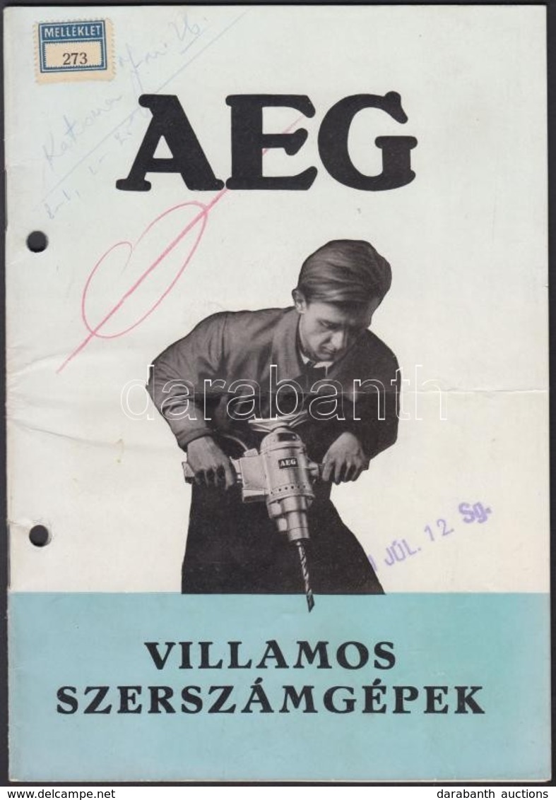 AEG Villamos Szerszámgépek Képes Prospektus, Tűzött Papírkötésben - Publicidad