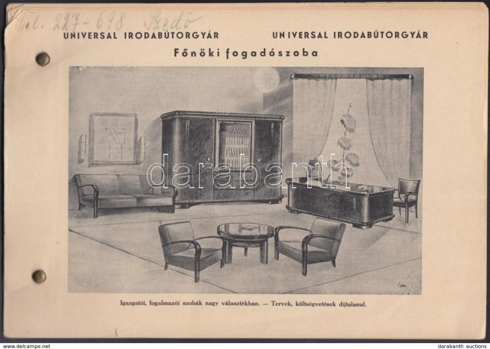 Cca 1930-1940 Universal Irodabútorgyár Képes Termékkatalógus - Publicidad