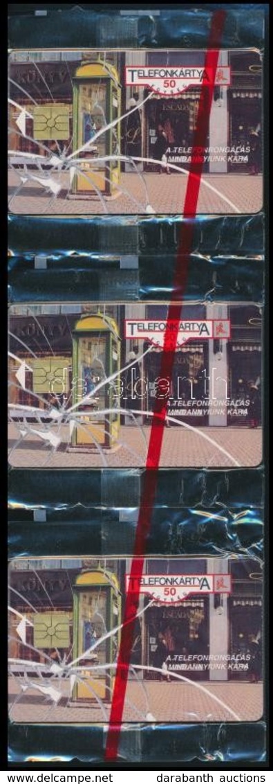 1992 3 Db 'Vandalism' Telefonkártya, összefüggő, Bontatlan Csomagolásban - Ohne Zuordnung
