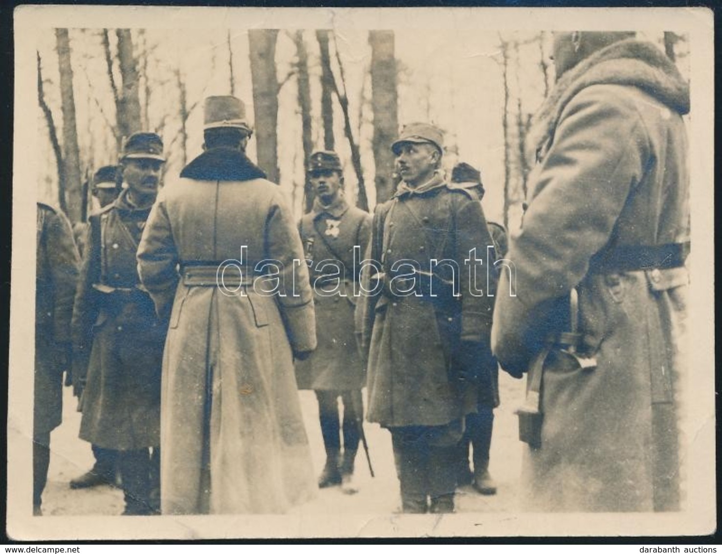 1917 IV. Károly Király A Fronton, Hátoldalon Feliratozott Fotó, 7,5×10 Cm - Sin Clasificación