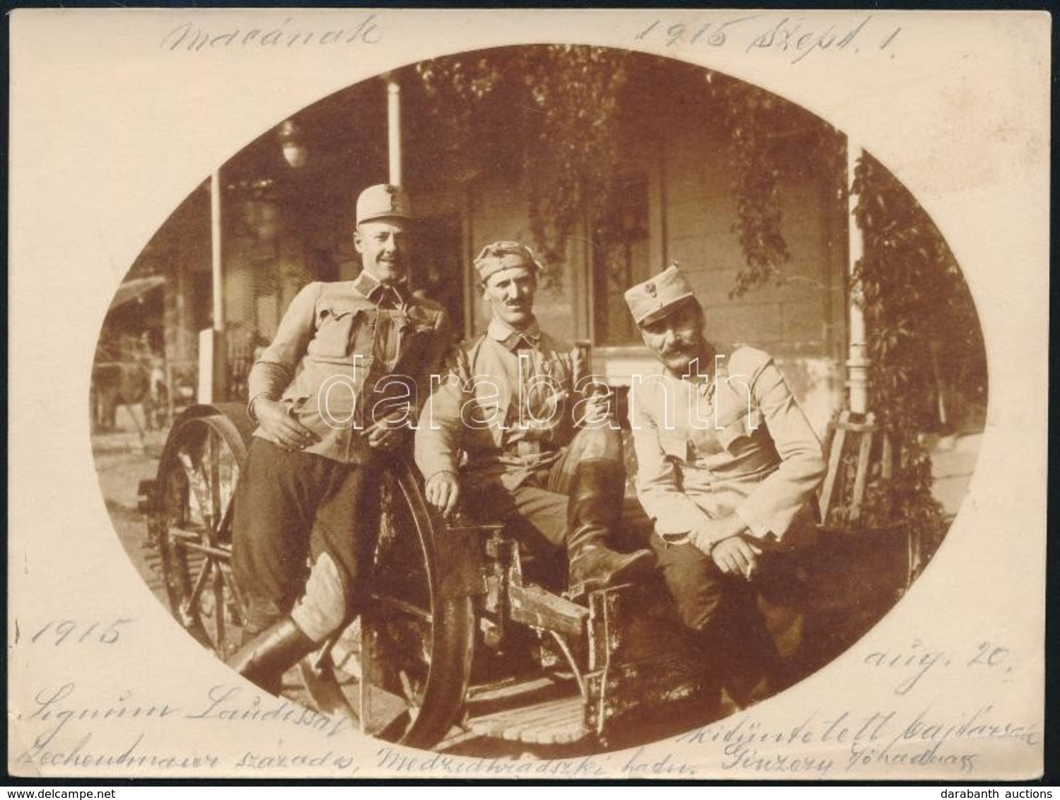 1915 Kitüntetett Bajtársakkal, Feliratozott Fotó, 9×12 Cm - Non Classés