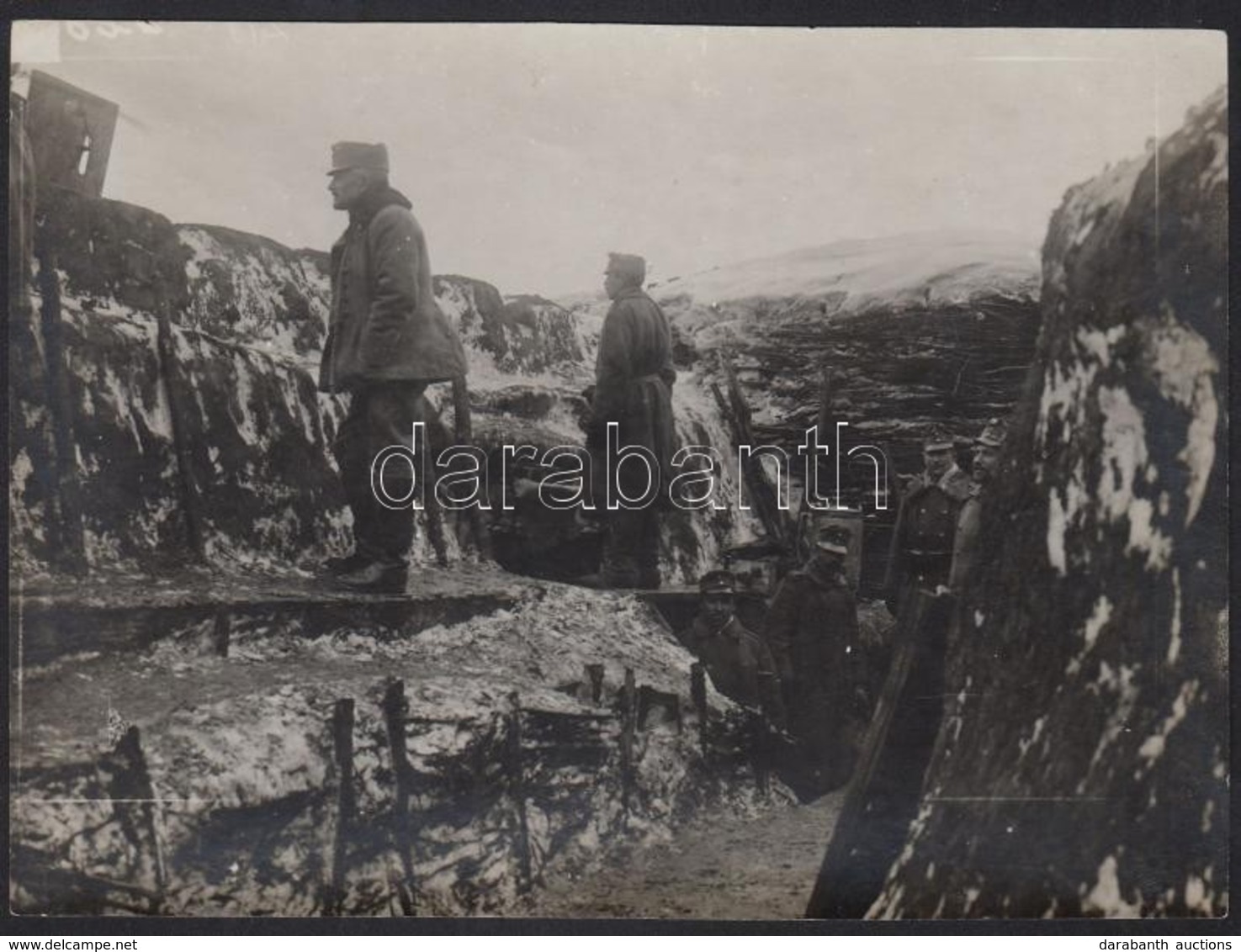 Osztrák-magyar Katonák Csoportképe A Lövészárokban, 11x15 Cm / WWI Austro-Hungarian K.u.K. Soldiers In The Trench, 11x15 - Sin Clasificación