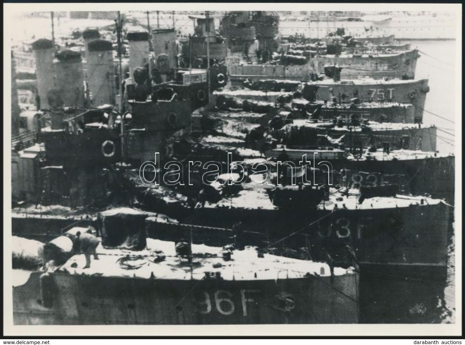 Cca 1916 Torpedórombolók A Kikötőben, Az 1980-as években Eredeti Negatívról Előhívott Fotó, 13×18 Cm - Sin Clasificación