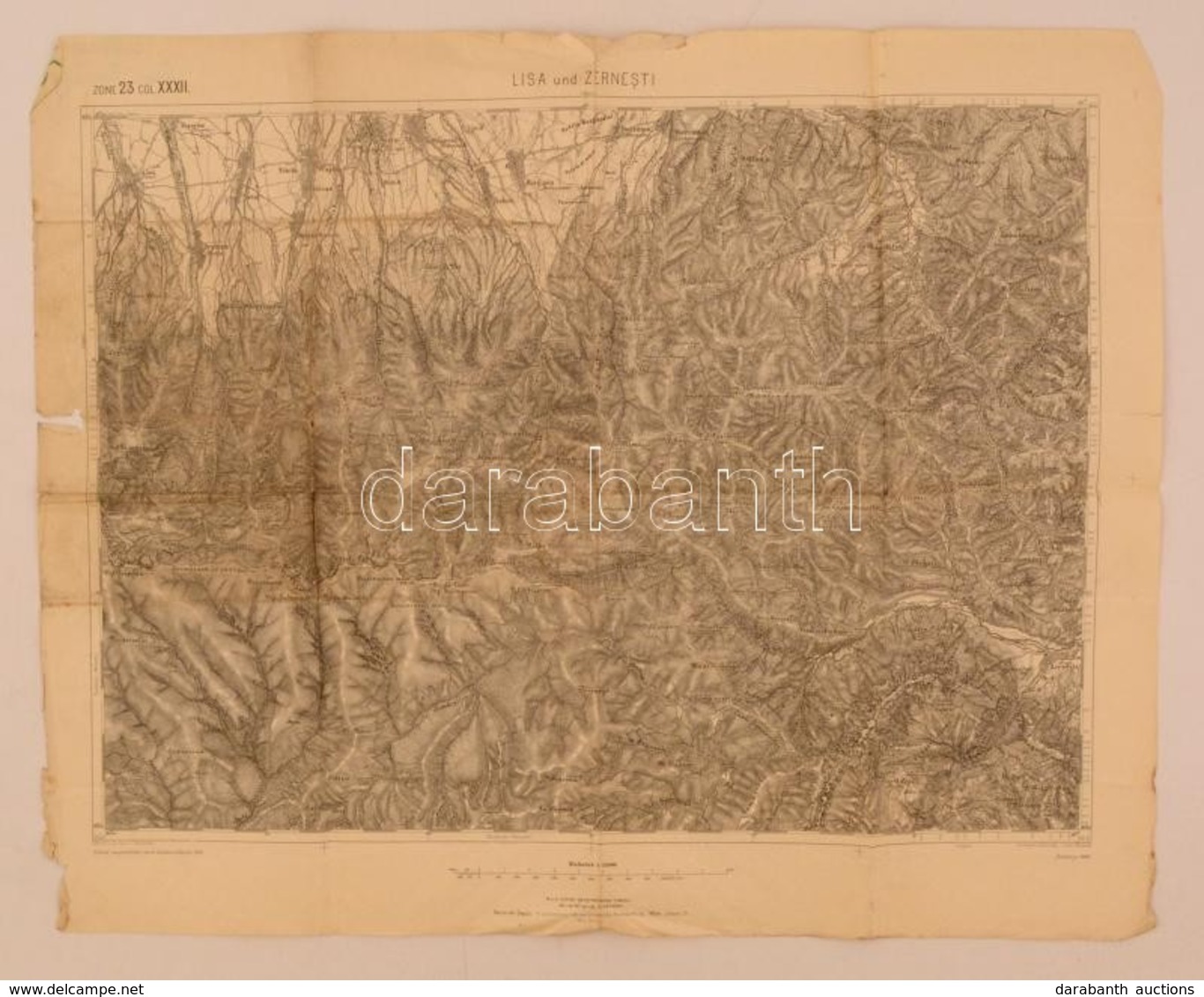 Cca 1905 Románia, Lisa és Zernesti Környéke  Katonai Térkép 40x56 Cm / Romania Lisa And Zernesti Area Map - Altri & Non Classificati