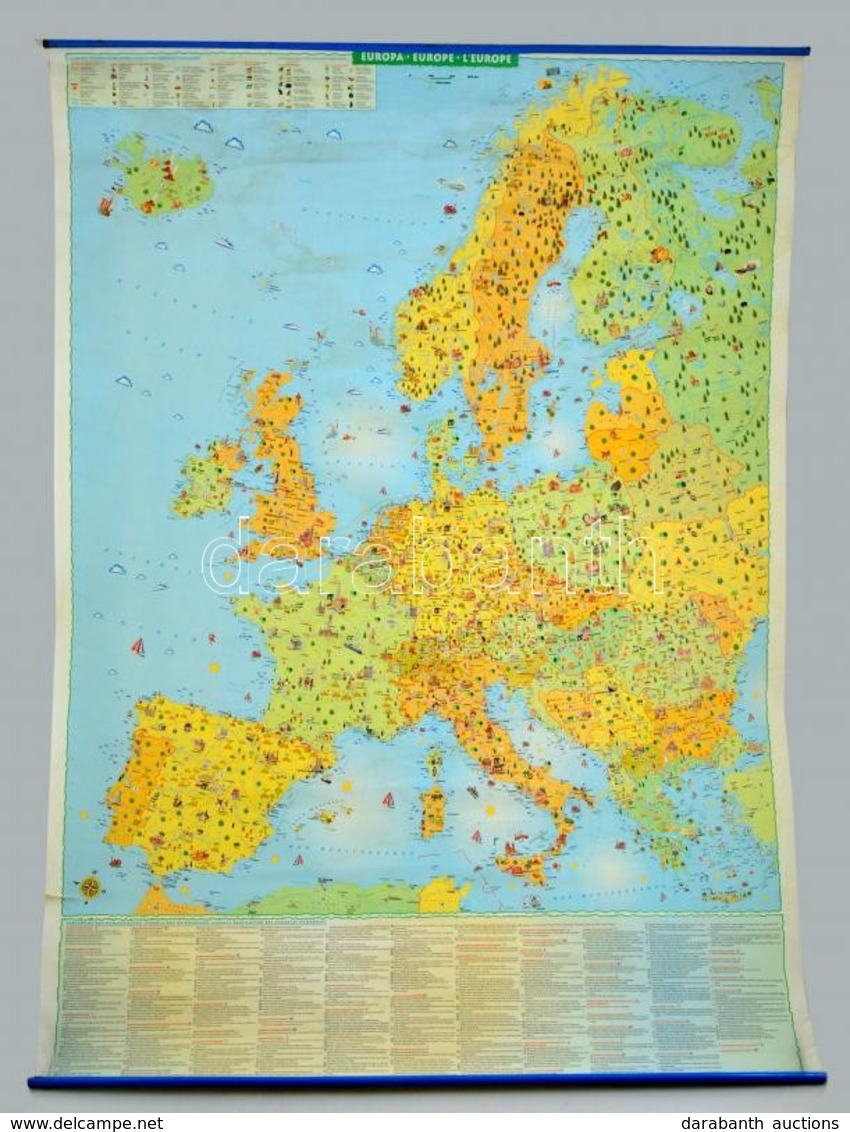 Európa Gazdasági Térképe. 100x140 Cm - Sonstige & Ohne Zuordnung