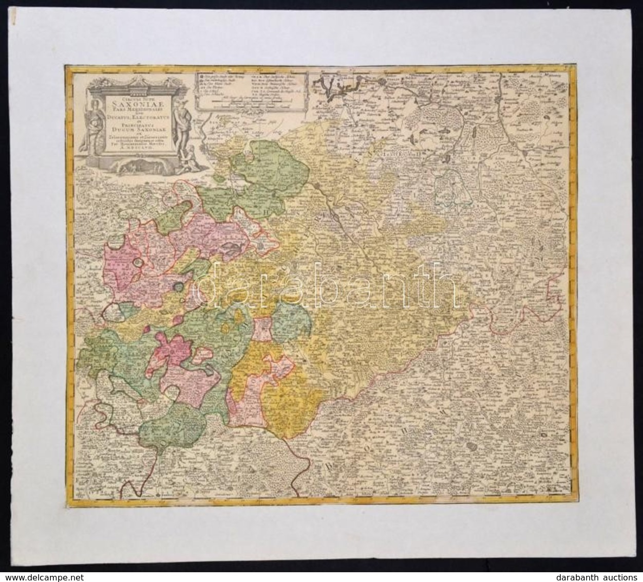 1757 Friedrich Zollmann; Adam Friedrich Zurner: Szászország Rézmetszetű Térképe. Circuli Super. Saxoniae Pars Meridional - Altri & Non Classificati