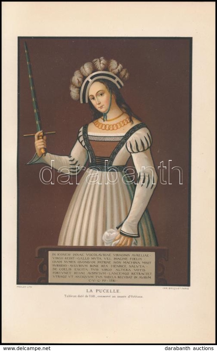 Cca 1900 9 Db Színes Francia, Részben Jeanne D'Arc-ról Szóló Litografált Nyomat, Különböző Méretben - Non Classés