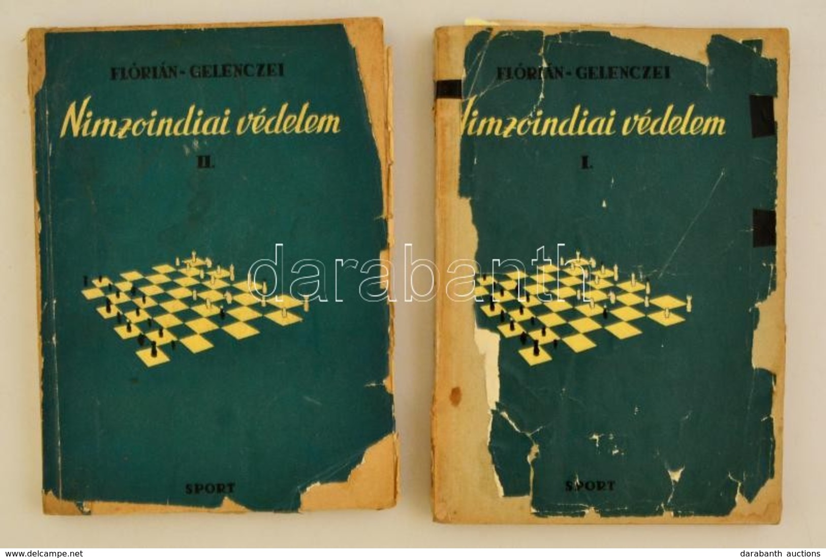 Flórián Tibor-Gelenczei Emil Dr.: Nimzoindiai Védelem I-II. Bp., 1958. Sport. Megviselt Papírkötésben. - Non Classificati