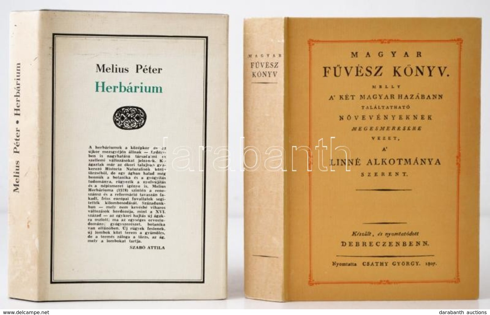 2 Db Füveskönyv: Melius Péter: Herbárium. S. A. R.: Szabó Attila. Bukarest, 1979, Kriterion.; Magyar Fűvész Könyv ... A  - Sin Clasificación