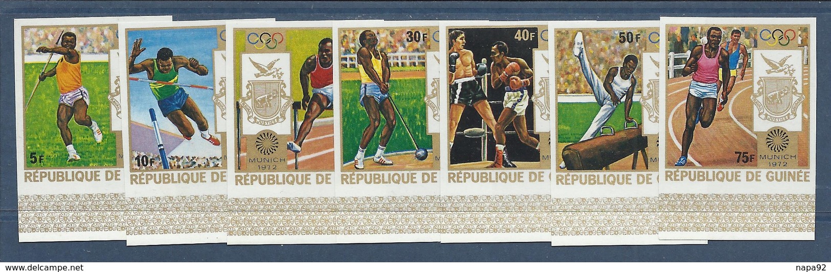 GUINEE 1972 YT 470/476 ND** J.O. MUNICH - NON DENTELES - SERIE COMPLETE - MNH - Guinée (1958-...)