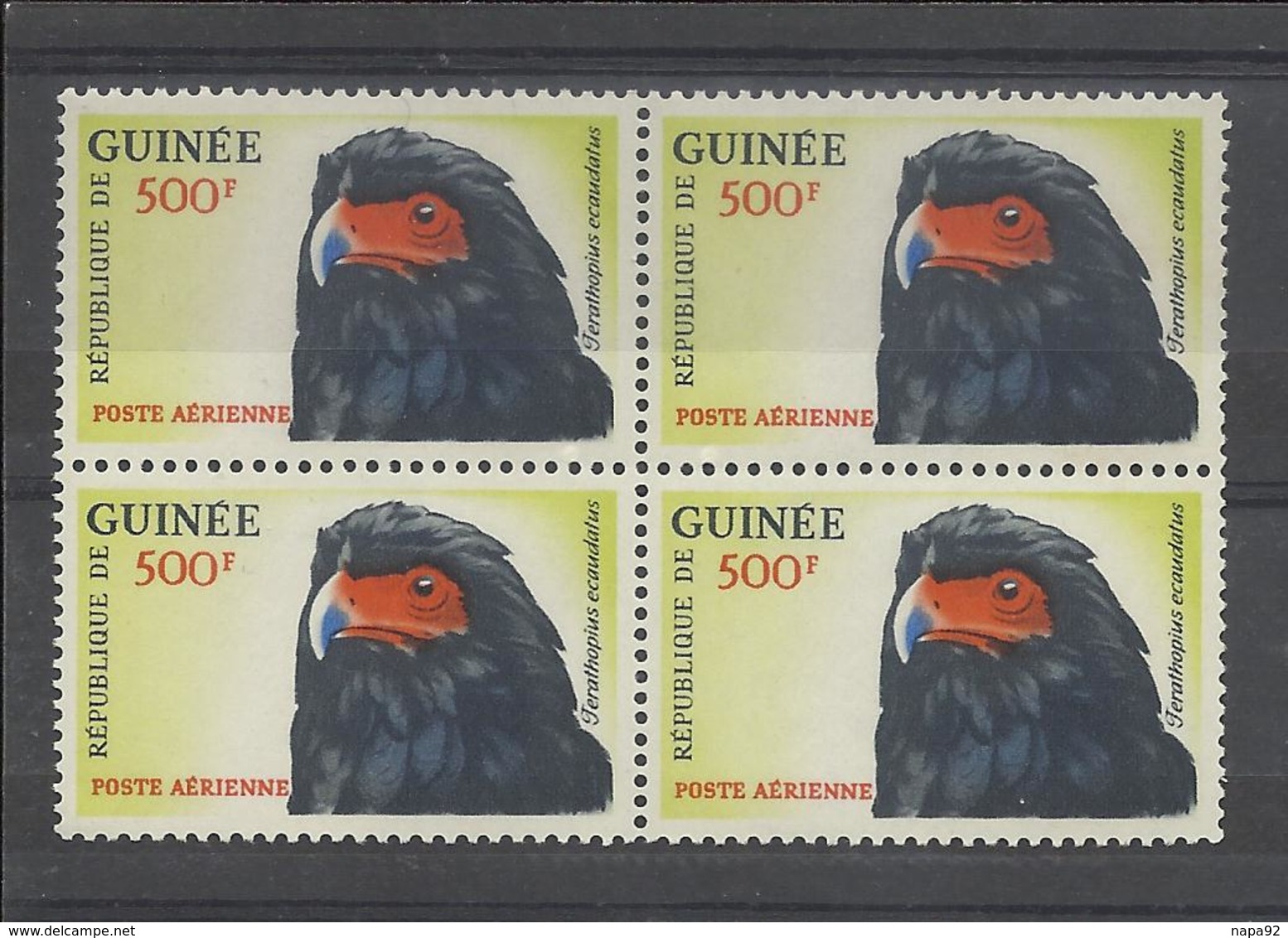 GUINEE 1962 YT PA 28** - BLOC DE 4 - AIGLE - RAPACES - OISEAUX $$$ - Guinea (1958-...)