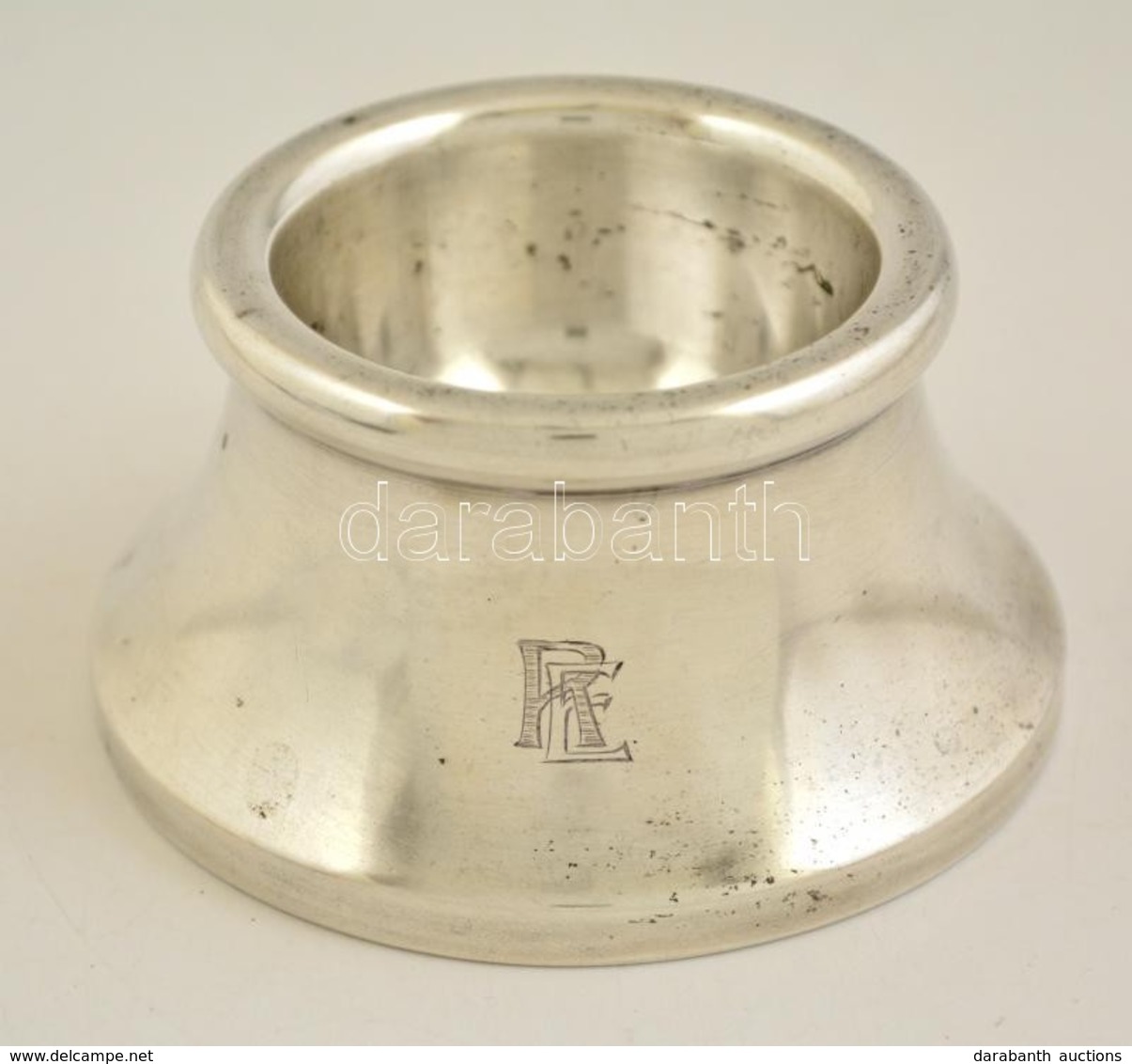 Ezüst (Ag.) Fűszertartó 'RE' Monogrammal, Jelzett, Mesterjeggyel, M:4 Cm, D:7 Cm, Nettó: 55 G - Otros & Sin Clasificación