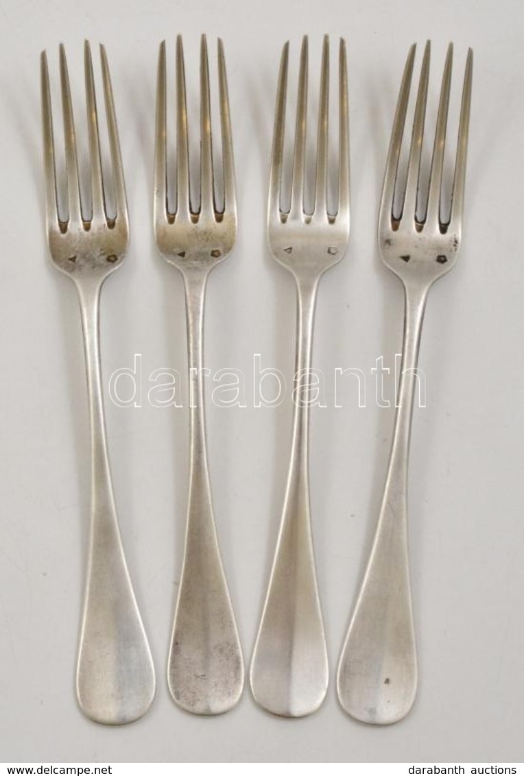 4 Db Fémjelzett és Mesterjelzett Ezüst Előételes Villa / Silver Forks 169g - Altri & Non Classificati