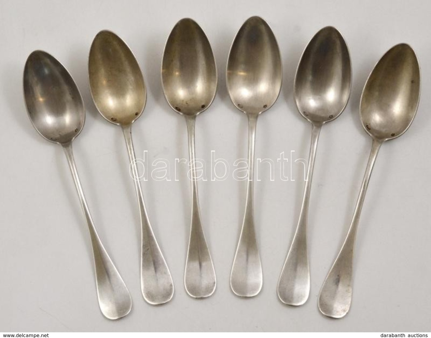 6 Db Fémjelzett és Mesterjelzett Ezüst Kanál / Silver Spoons 360g - Altri & Non Classificati