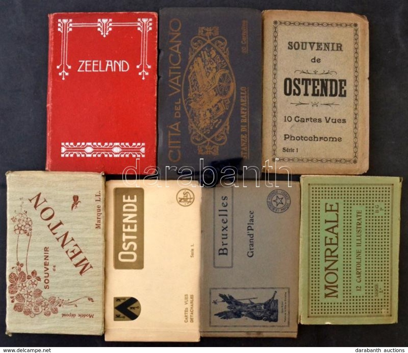 ** 7 Db Régi Külföldi Leporellófüzet / 7 Pre-1945 Worldwide Leporello Booklets; 2 Ostende, Zeeland, Vatican City, Monrea - Non Classés