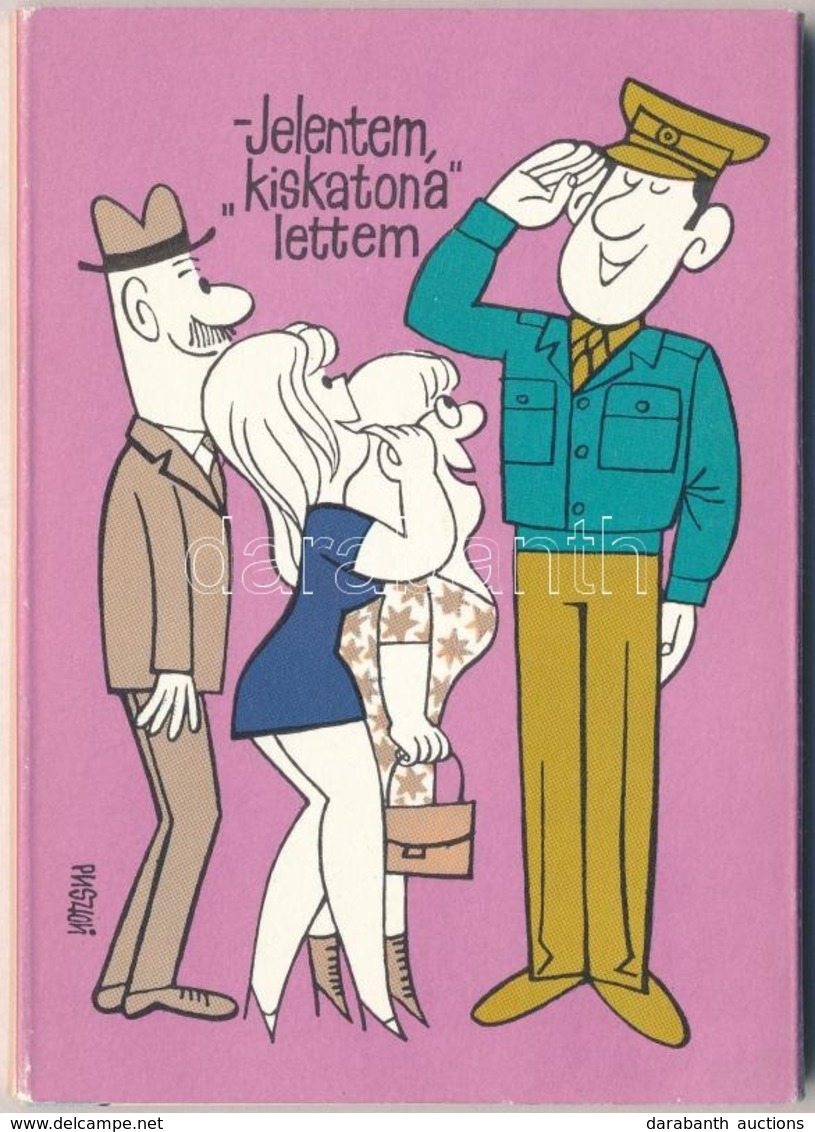 ** 'Jelentem Kiskatona Lettem' - 12 Db Modern Katonai Humor Képeslap Sorozat Saját Tokjában, Rajzolta Pusztai Pál / 12 M - Non Classés