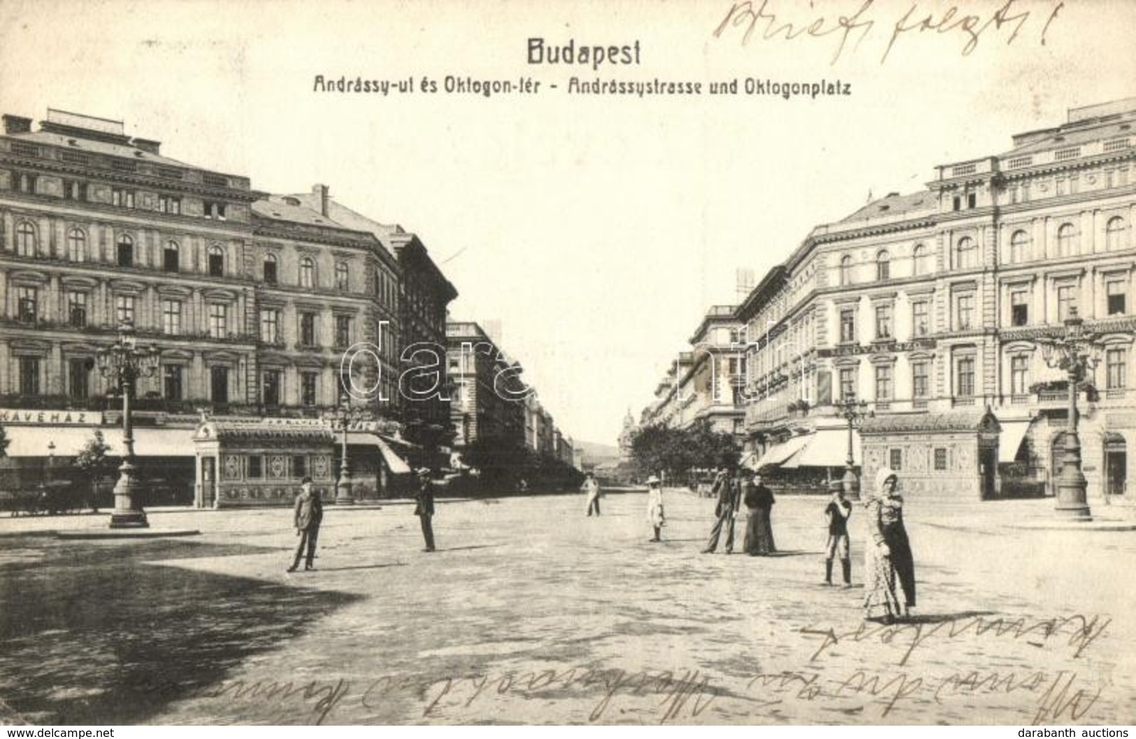 T2/T3 1910 Budapest VI. Andrássy út, Oktogon Tér, Kávéház, 'Magyar Szó' Szerkesztősége és Kiadóhivatala (EK) - Non Classificati