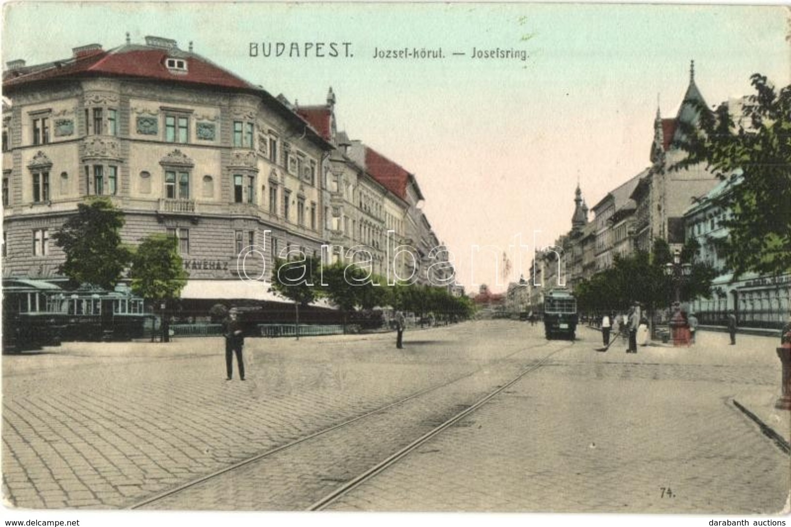 T2/T3 1907 Budapest VIII. József Körút, Valéria Kávéház, Utcaseprő, Villamos (EK) - Non Classificati