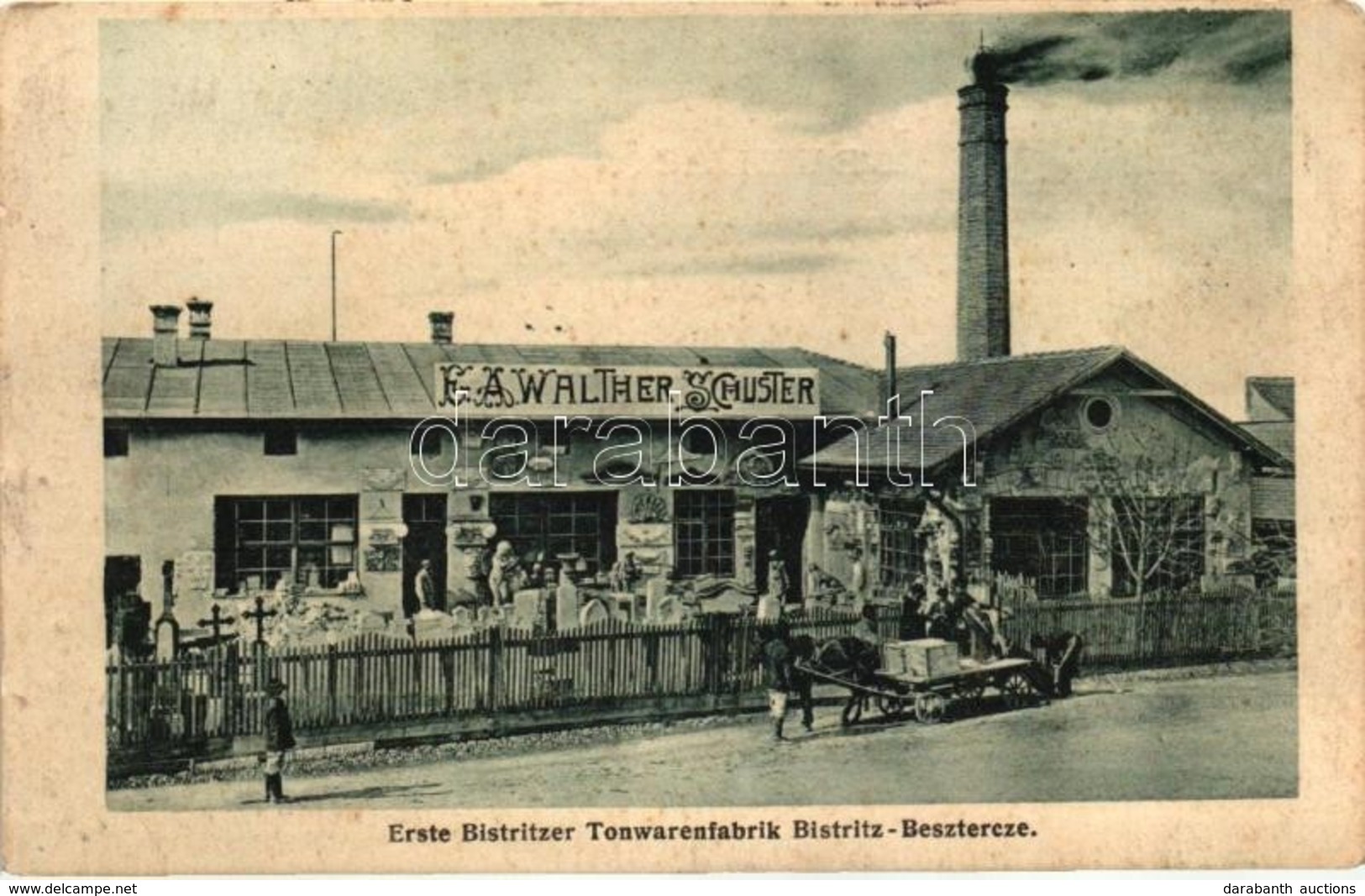 T2 Beszterce, Bistritz, Bistrita; E. A. Walther Schuster Első Besztercei Fazekasgyára / Pottery Factory / Tonwarenfabrik - Non Classés