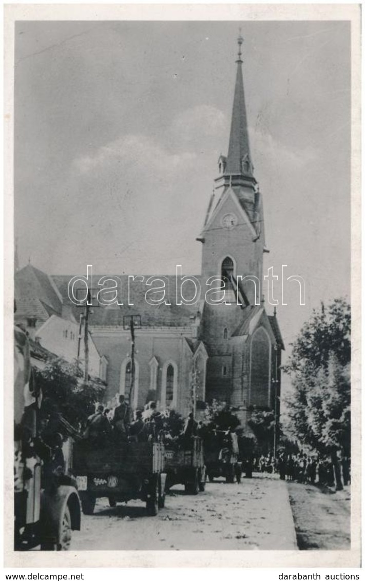 ** T2/T3 1940 Máramarossziget, Sighetu Marmatei; Bevonulás, Katonák Teherautókon / Entry Of The Hungarian Troops, Soldie - Unclassified