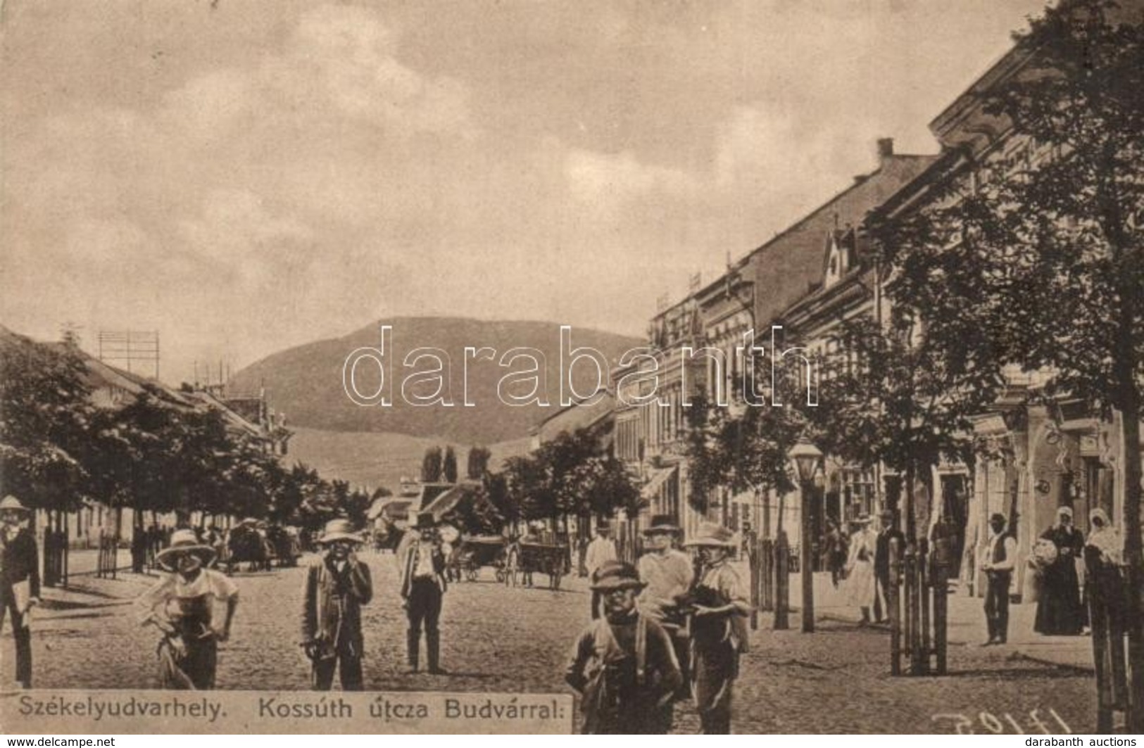 * T2/T3 1917 Székelyudvarhely, Odorheiu Secuiesc; Kossuth Utca Háttérben A Budvárral, Serba Ödön Kiadása / Street View W - Unclassified