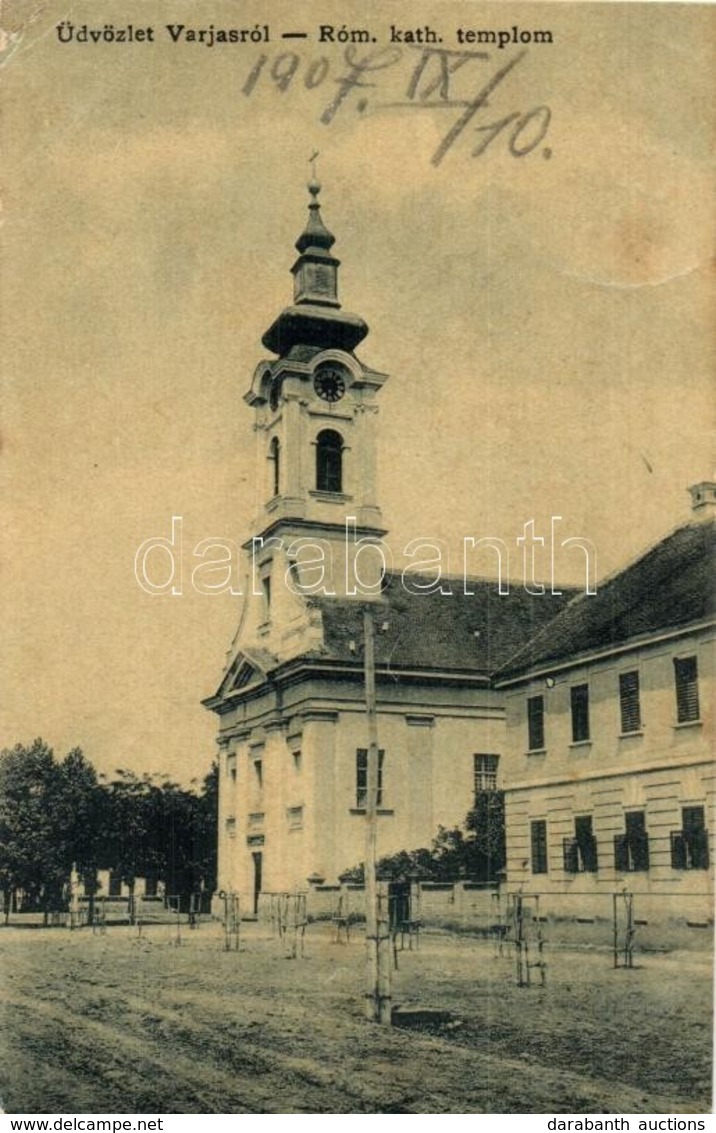 T2/T3 1907 Varjas, Varias; Római Katolikus Templom. W.L. 1336. / Church (EK) - Unclassified
