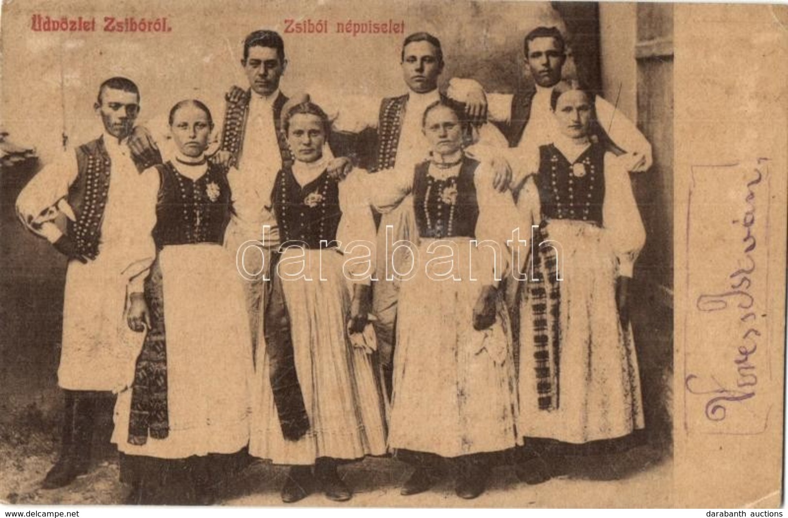 T2/T3 1912 Zsibó, Jibou; Zsibói Népviselet, Folklór. W. L. (?) 453. Kiadja Zörgő György / Transylvanian Folklore, Tradit - Unclassified