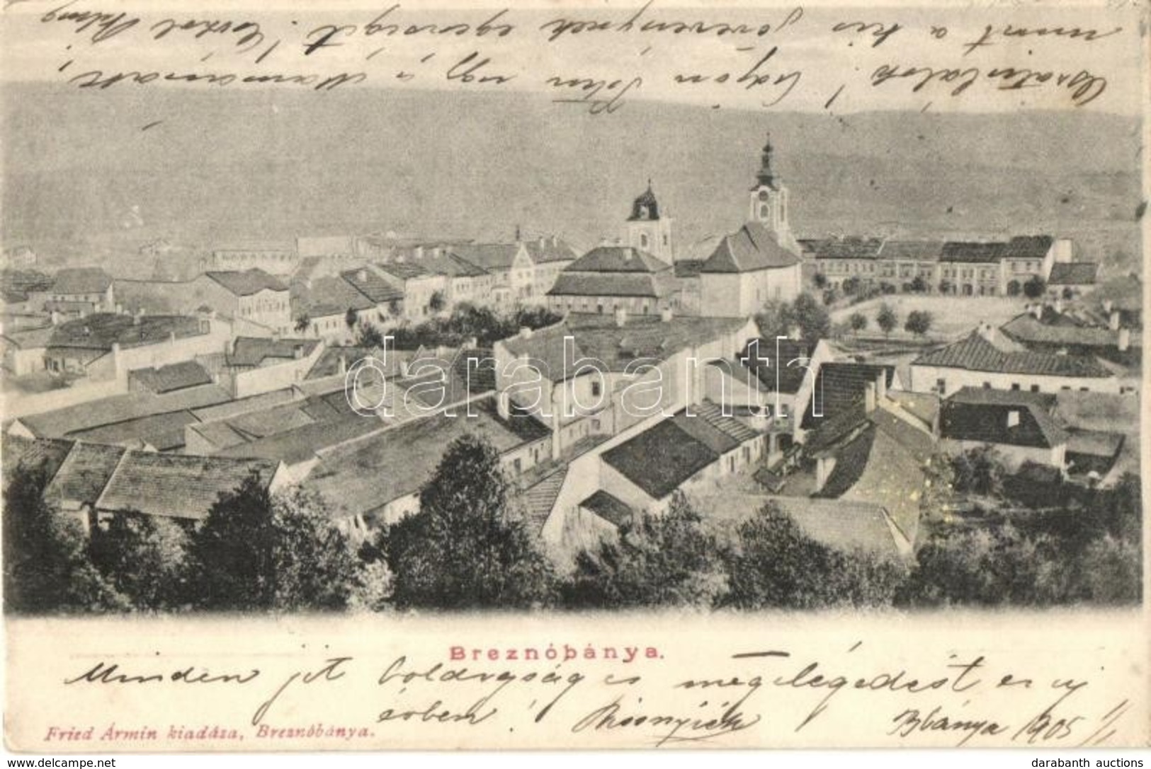 T2/T3 1905 Breznóbánya, Brezno Nad Hronom; Látkép, Templomok. Fried Ármin Kiadása / General View, Churches (EK) - Sin Clasificación