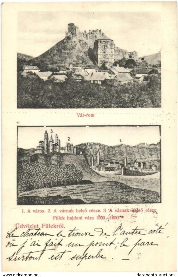 T2 1908 Fülek, Filakovo; Várrom, Fülek Hajdani Vára és A Város 1500-1650 Között. Kiadja Krämer Jeremiás / Filakovsky Hra - Non Classificati