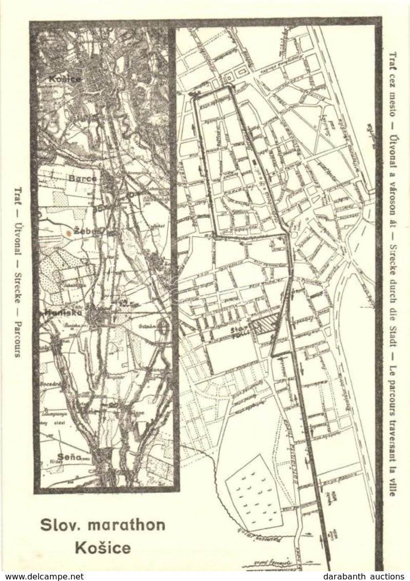 ** T2 1903 Kassa, Kosice; Királyi Magyar Autoclub Szlovák Maratonjának Térképe, Maraton Futás útvonala, K. A. C. / Map,  - Unclassified