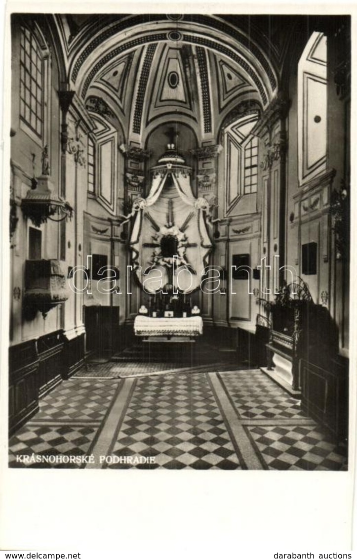 ** T1 Krasznahorkaváralja, Krásnohorské Podhradie; Vár Kápolna, Oltár Belső / Altar Interior, Castle Chapel - Unclassified