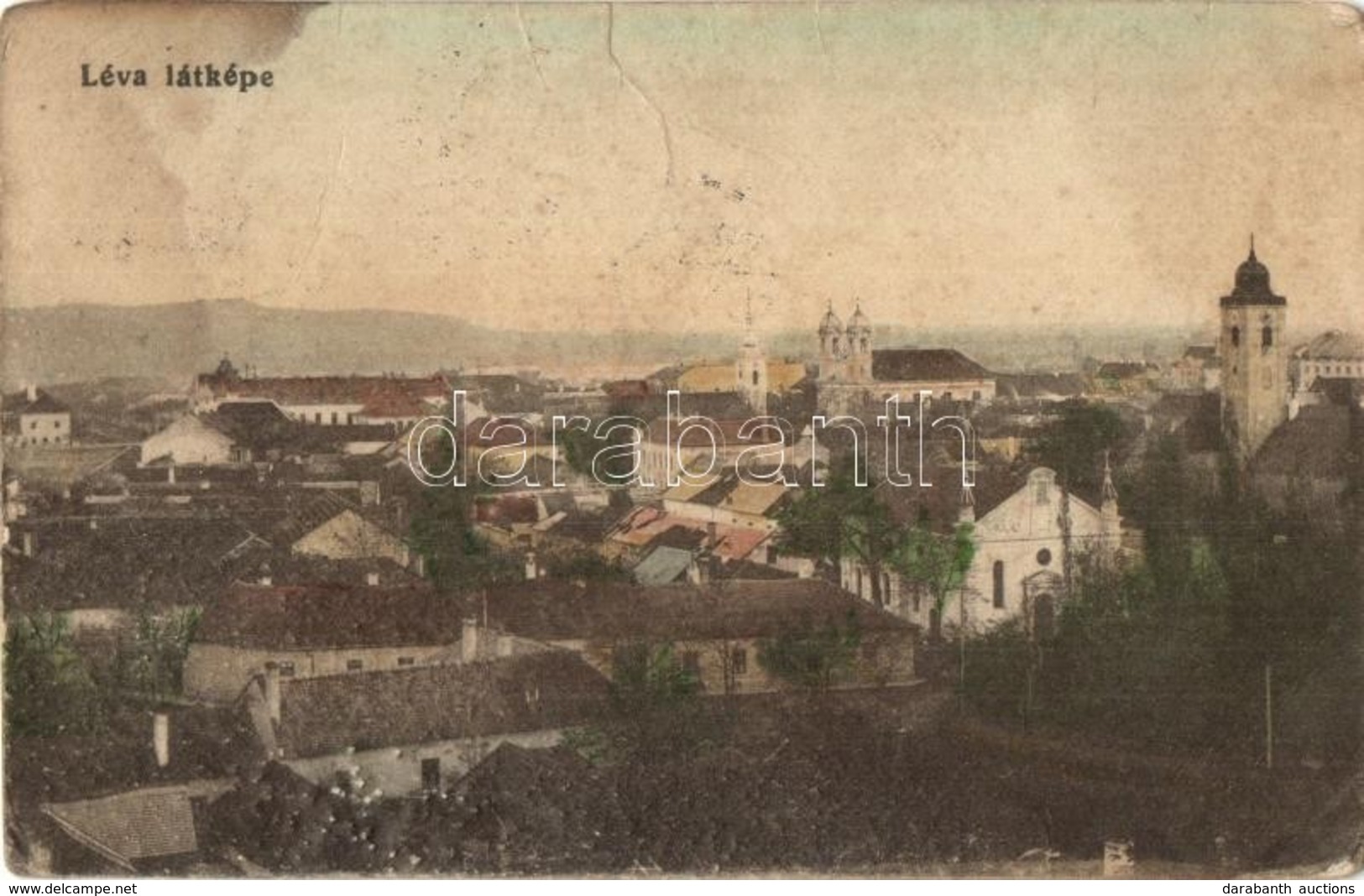 T3 Léva, Levice; Látkép Zsinagógával / General View With Synagogue + '1938 Léva Visszatért' So. Stpl (b) - Unclassified