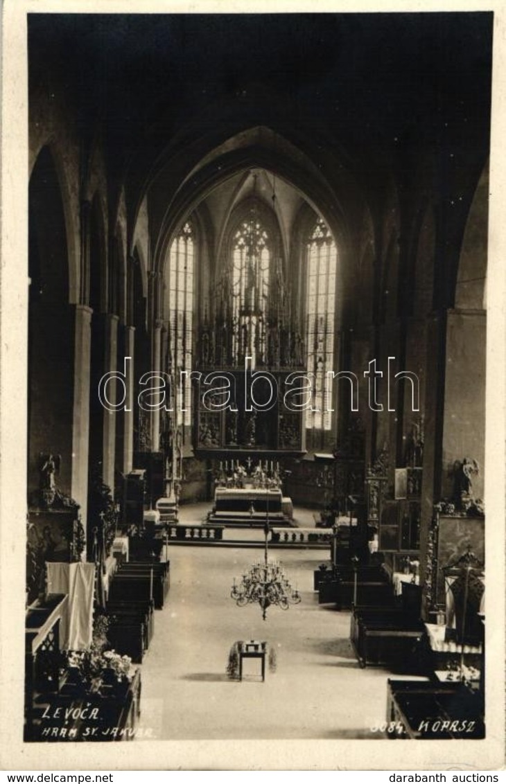 * T2 Lőcse, Levoca; Szent Jakab Templom, Belső / Church Interior, Kopasz Photo - Unclassified