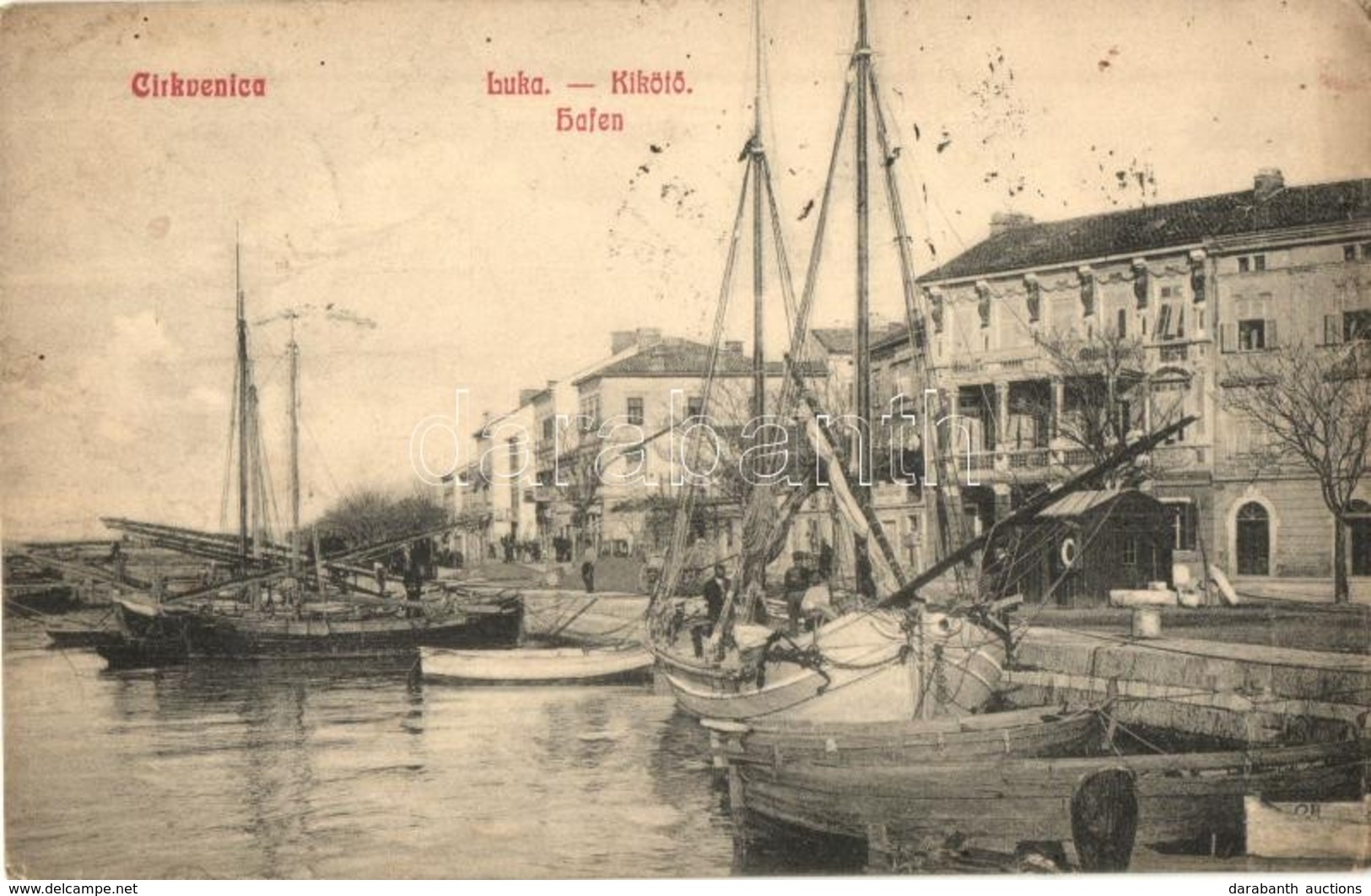 T2/T3 1908 Crikvenica, Cirkvenica; Kikötő / Luka / Port, Ships (kis Szakadás / Small Tear) - Ohne Zuordnung