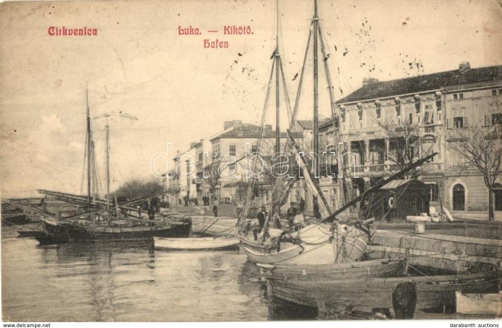 T2/T3 1908 Crikvenica, Cirkvenica; Kikötő / Luka / Port, Ships (kis Szakadás / Small Tear) - Non Classificati