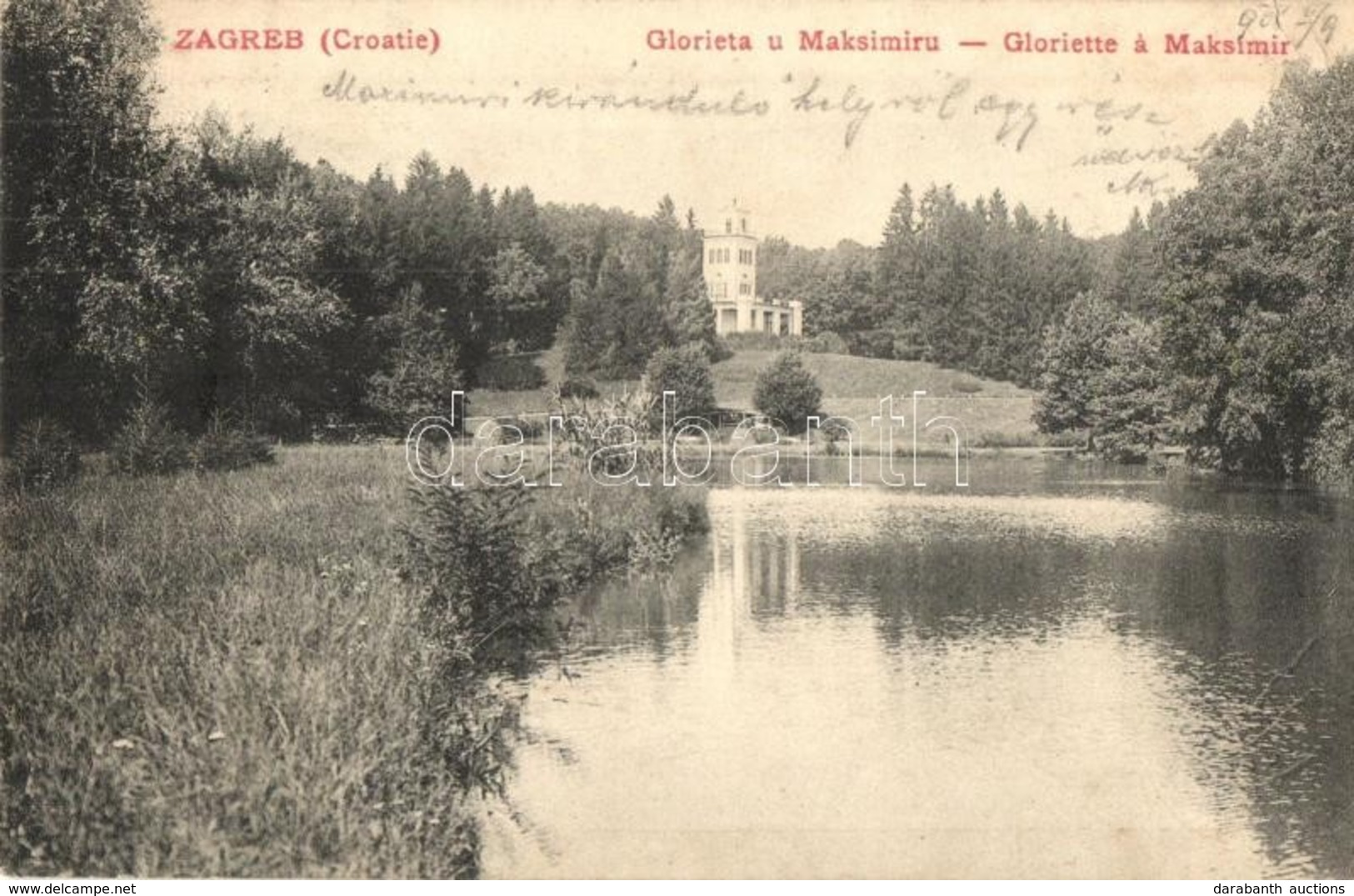 T3 1906 Zágráb, Agram, Zagreb; Glorieta U Maksimiru / Gloriette, Maksimir Park (r) - Unclassified