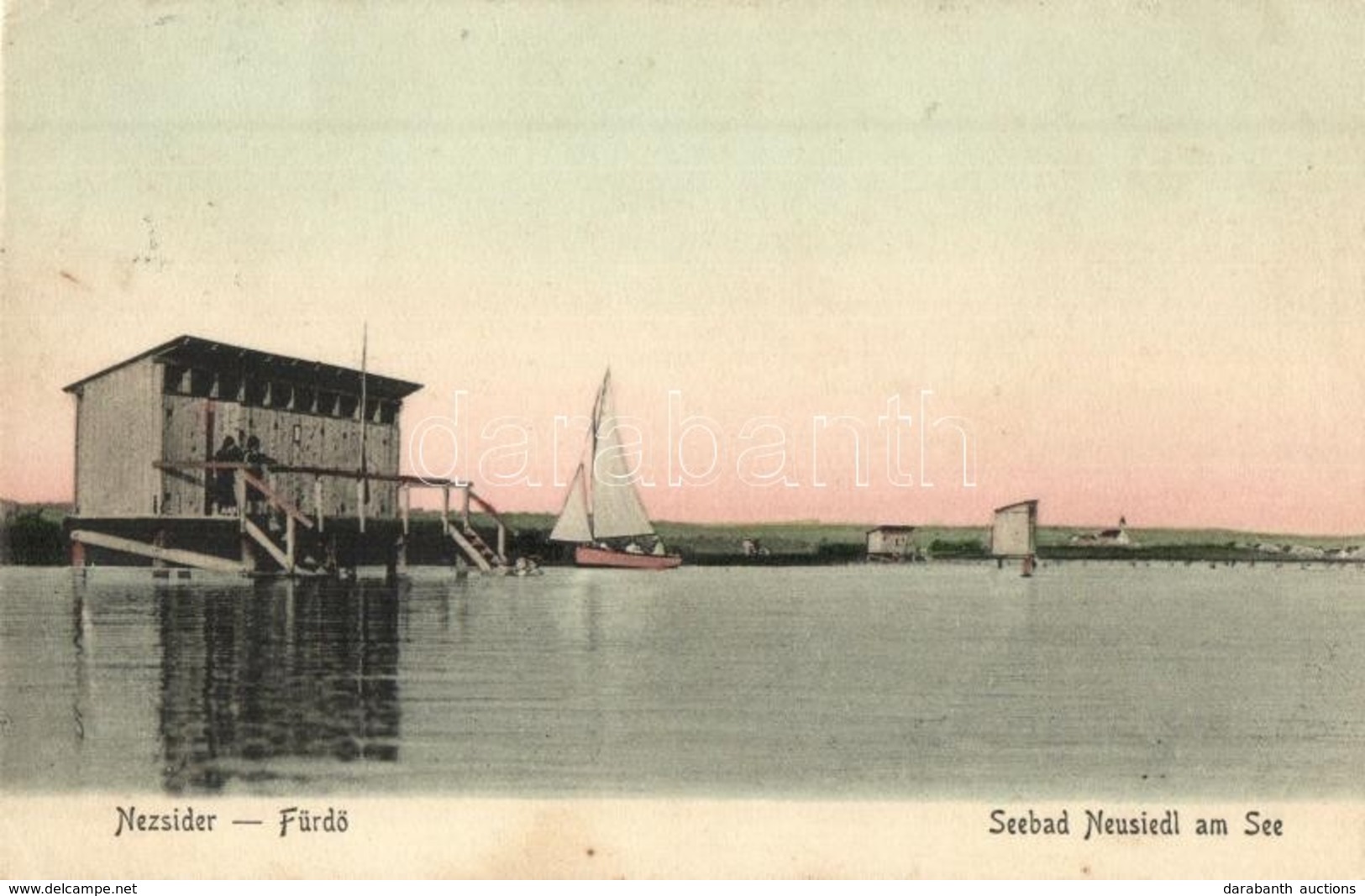 T2 Nezsider, Neusiedl Am See; Fürdő, Fertő-tó, Kiadja Stefan Amon / Seebad / Lake - Non Classificati