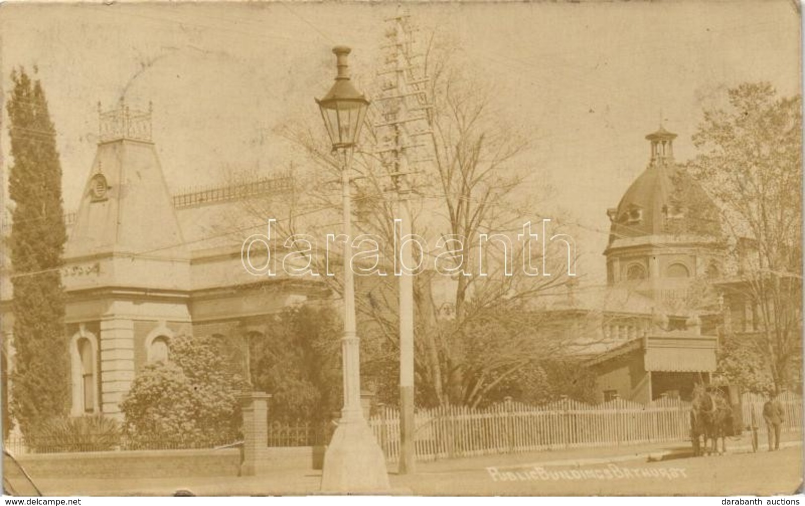 * T2/T3 1924 Bathurst, New South Wales; Public Buildings, Town Hall, Horse Carriage, Photo (EK) - Sin Clasificación