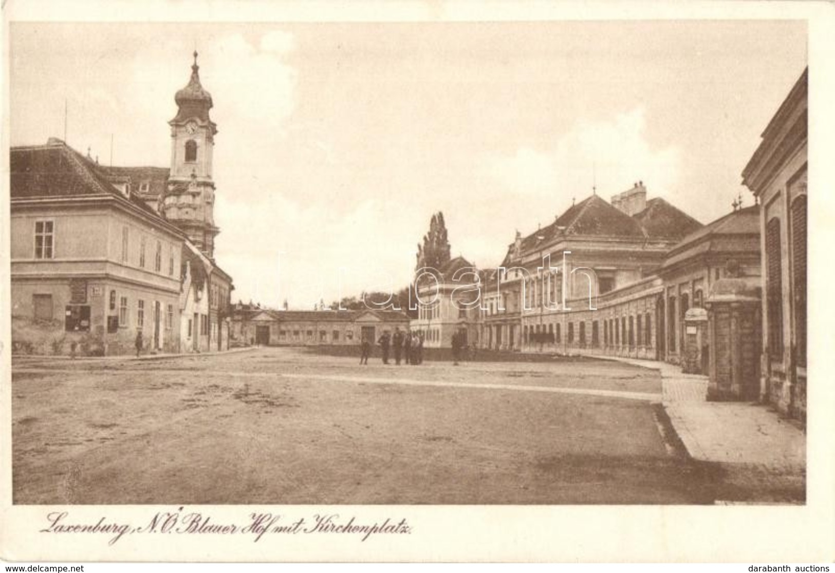 ** T1/T2 Laxenburg, Blauer Hof Mit Kirchenplatz / Street, Church - Non Classés