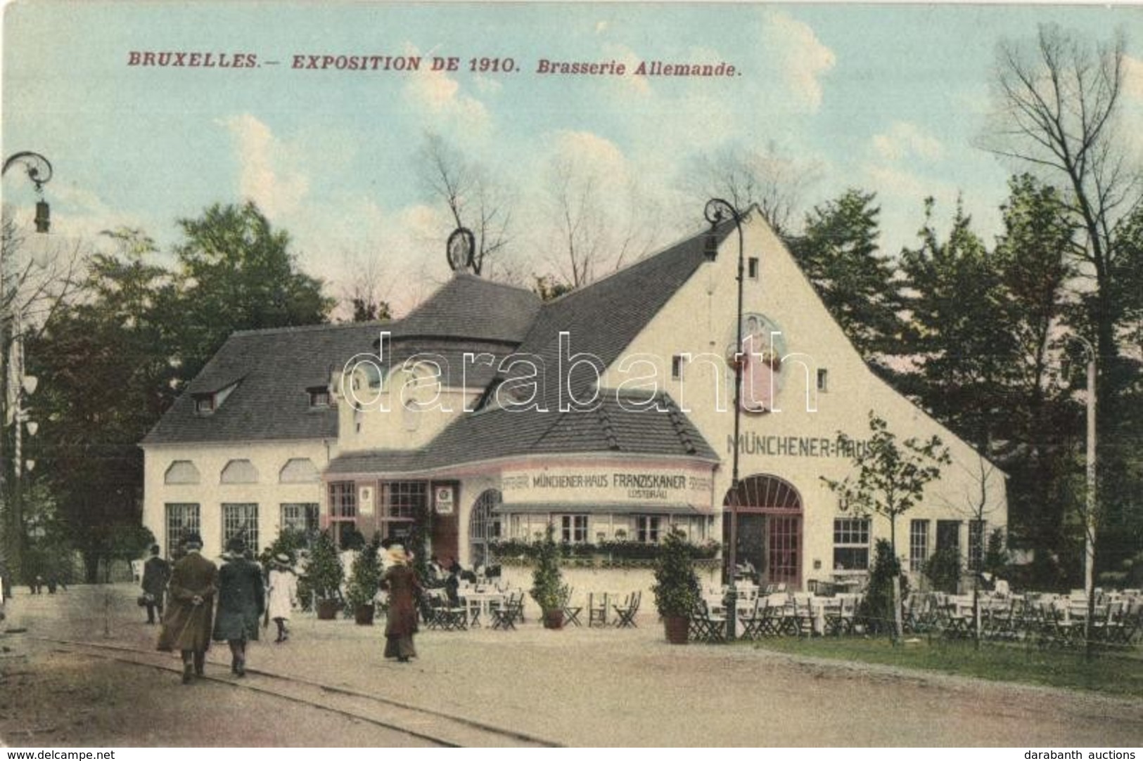 ** T1/T2 1910 Brussels, Bruxelles; Exposition, Brasserie Allemande / Brewery - Unclassified