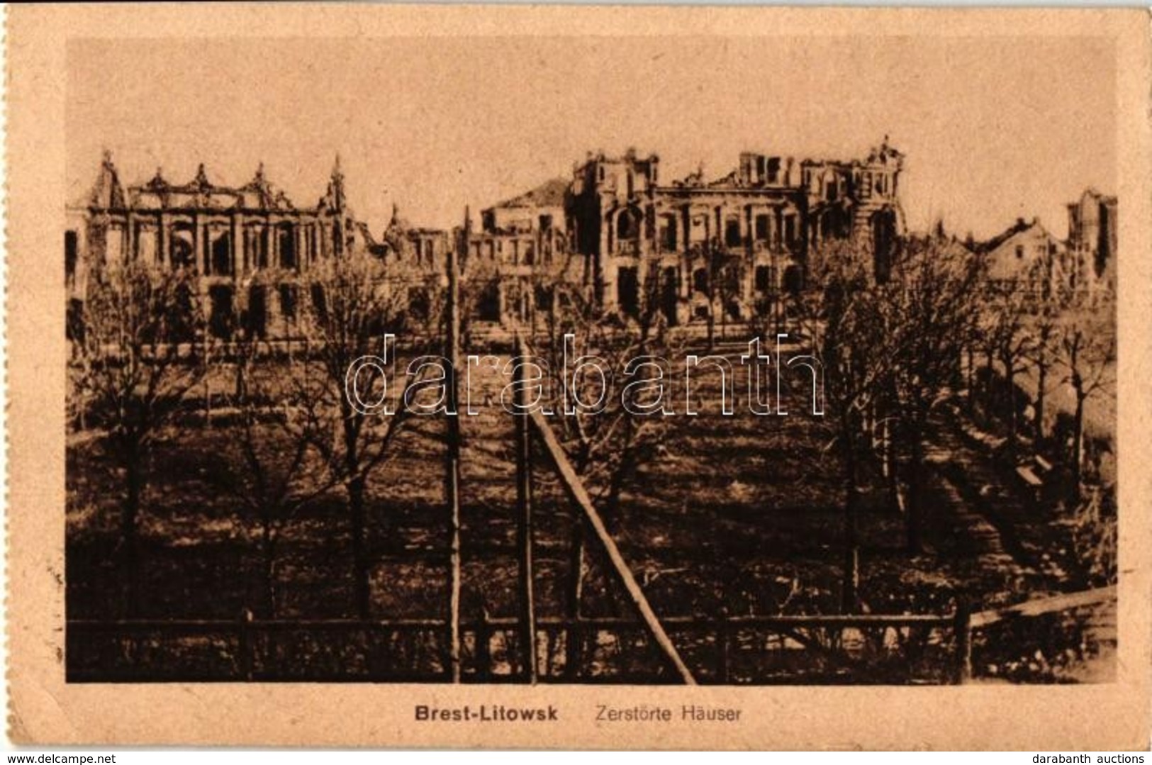 T2/T3 Brest-Litovsk, Zerstörte Häuser / Destroyed Buildings, Ruins (EK) - Ohne Zuordnung