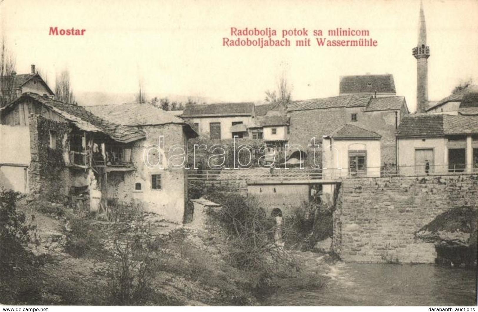 ** T1 Mostar, Radobolja Potok Sa Mlinicom / Radoboljabach  Mit Wassermühle / River With Watermill - Sin Clasificación