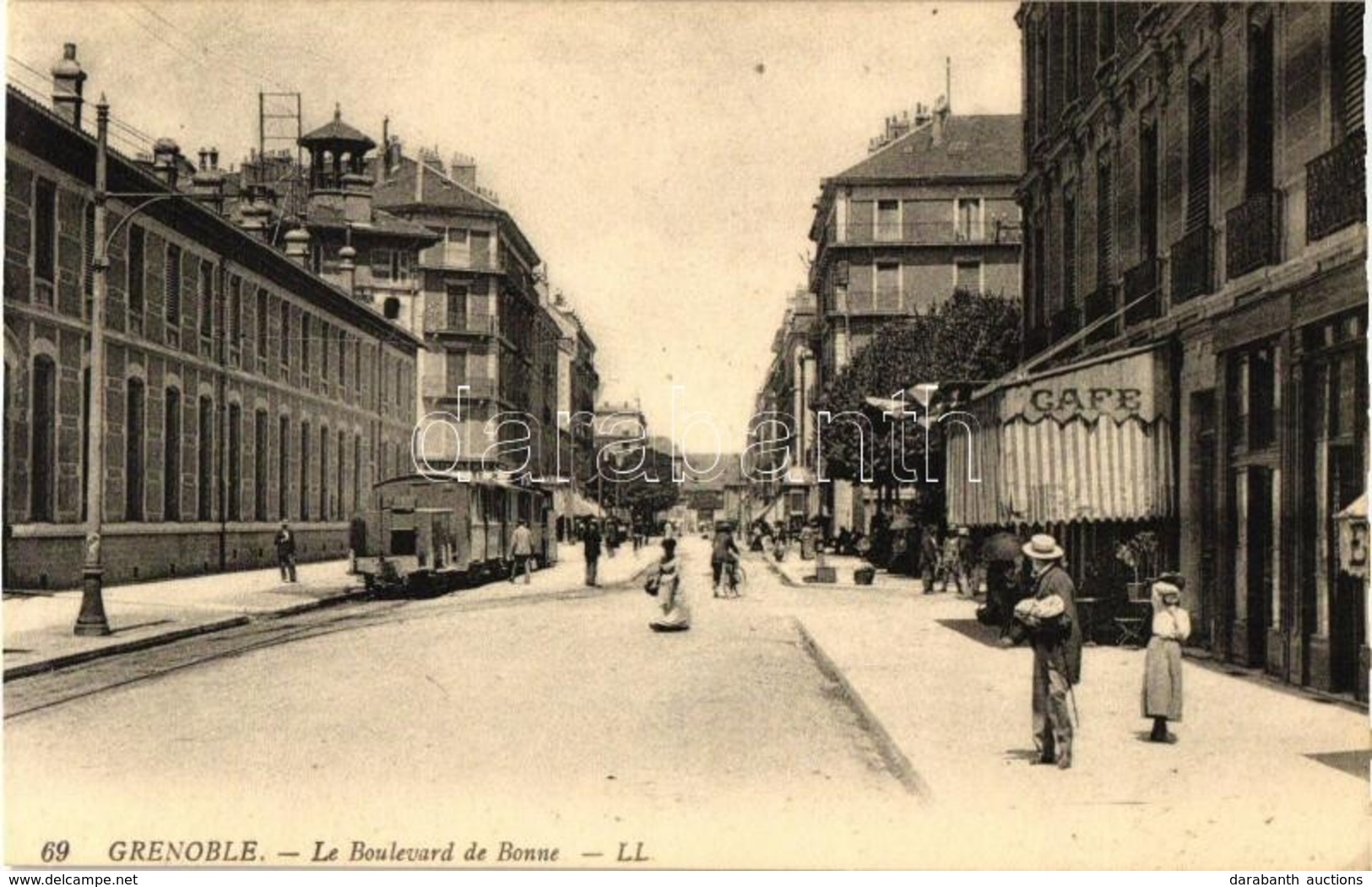 ** T1 Grenoble, Le Boulevard De Bonne, Cafe, Tram - Non Classés