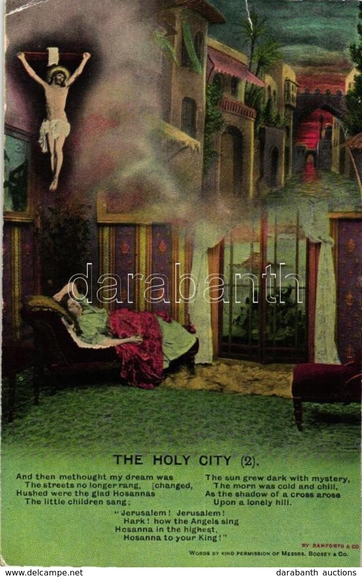 ** T2/T3 Jerusalem, The Holy City, Poem Postcard (EK) - Unclassified