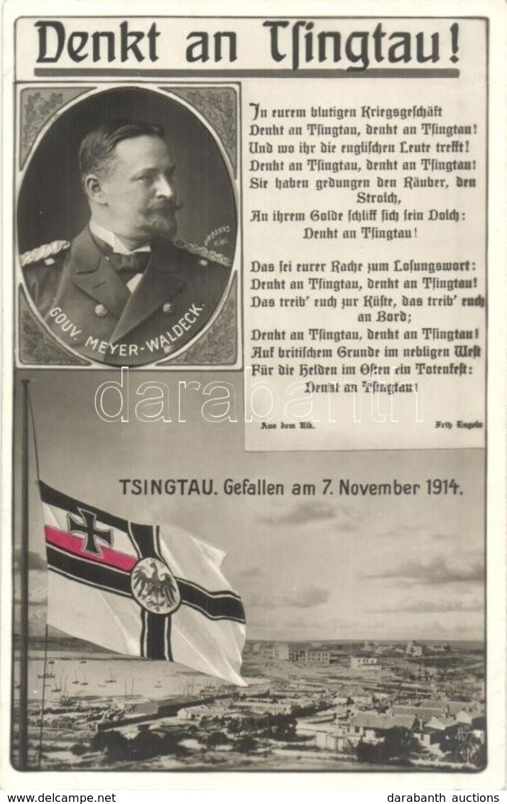 ** T1 Qingdao, Tsingtau, Kiautschou Bay Concession; Denkt An Tsingtau! Gouv. Meyer-Waldeck, Gefallen Am 7. November 1914 - Sin Clasificación