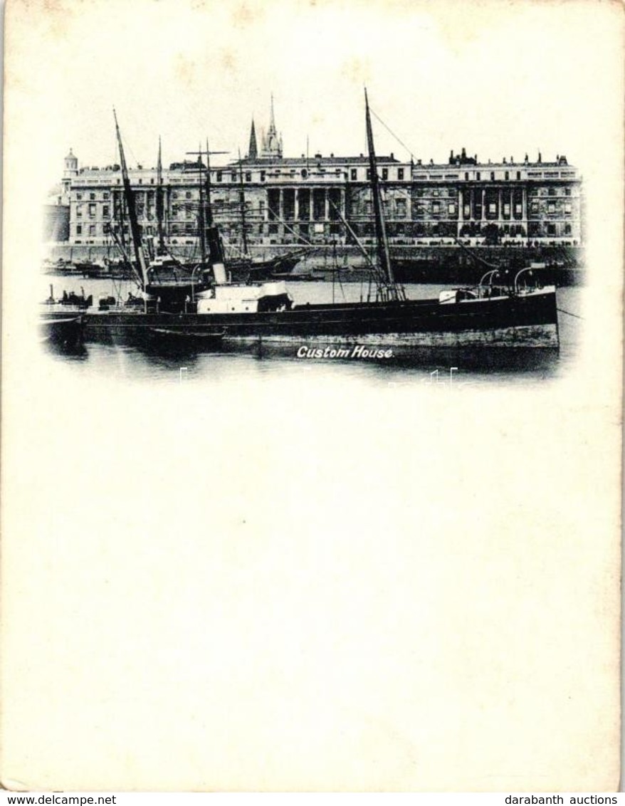 ** T2 London, Custom House, Ships, Court Card, Minicard (8,9 Cm X 11,5 Cm) - Ohne Zuordnung