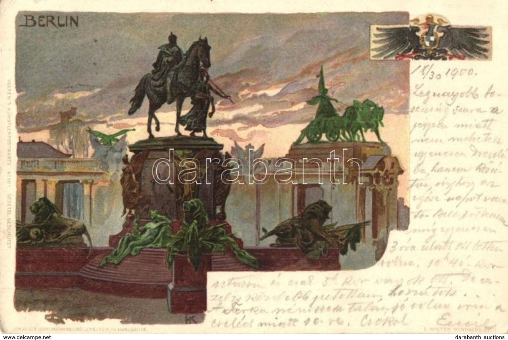 T2/T3 1900 Berlin, Velten's Künstlerpostkarte No. 161. Litho (EK) - Non Classificati